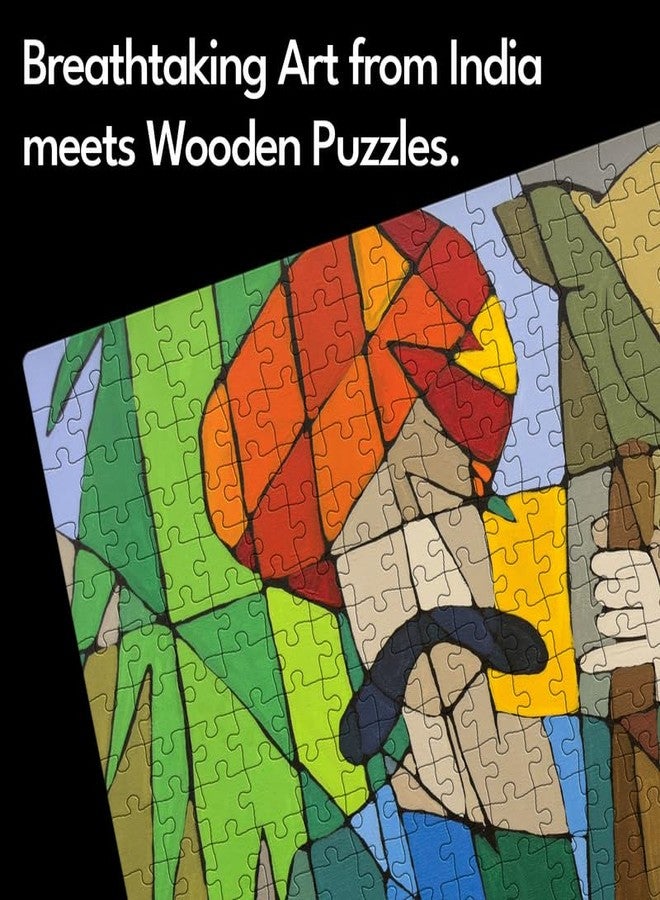 91Knots Painting x Puzzle Series | Contemporary Indian Art | 1000 Pieces Wooden Jigsaw Puzzles for Adults (1000 Pieces, Rajasthani Musicians) - Image 2